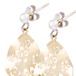 Aros de Plata Esterlina 925 Gota con Flor Revestido en Oro 18kt - Miniatura 2
