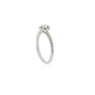 Anillo de Plata Esterlina 925 Solitario Riel Circon