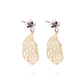 Aros de Plata Esterlina 925 Gota con Flor Revestido en Oro 18kt - Miniatura 3