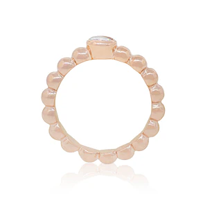 Anillo de Plata Esterlina 925 Pelotitas Circon Rose
