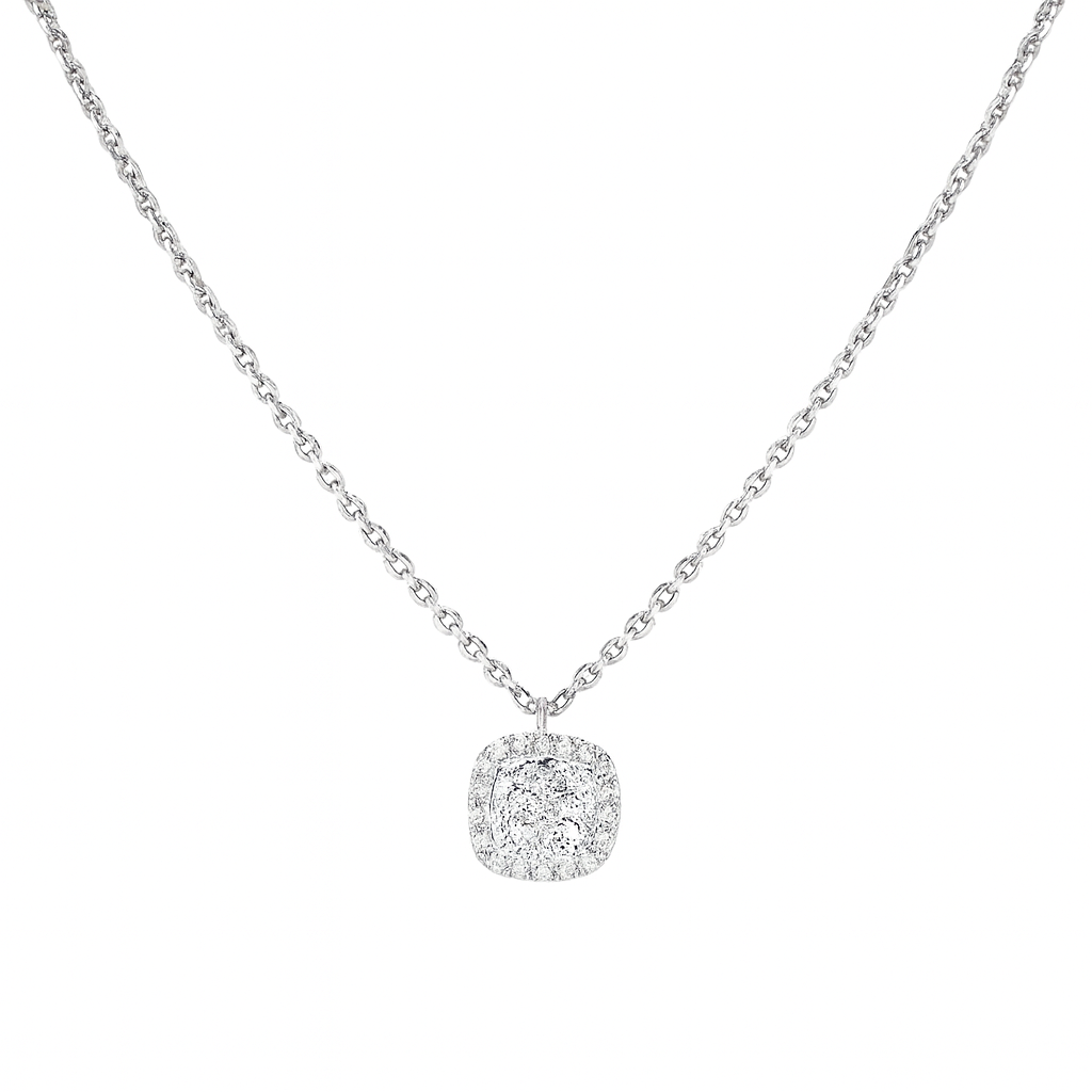 Collar de Oro Blanco 18kt con Diamantes 25 Pts Totales SI/H Corte Brillante - By Danielle Costantini 3