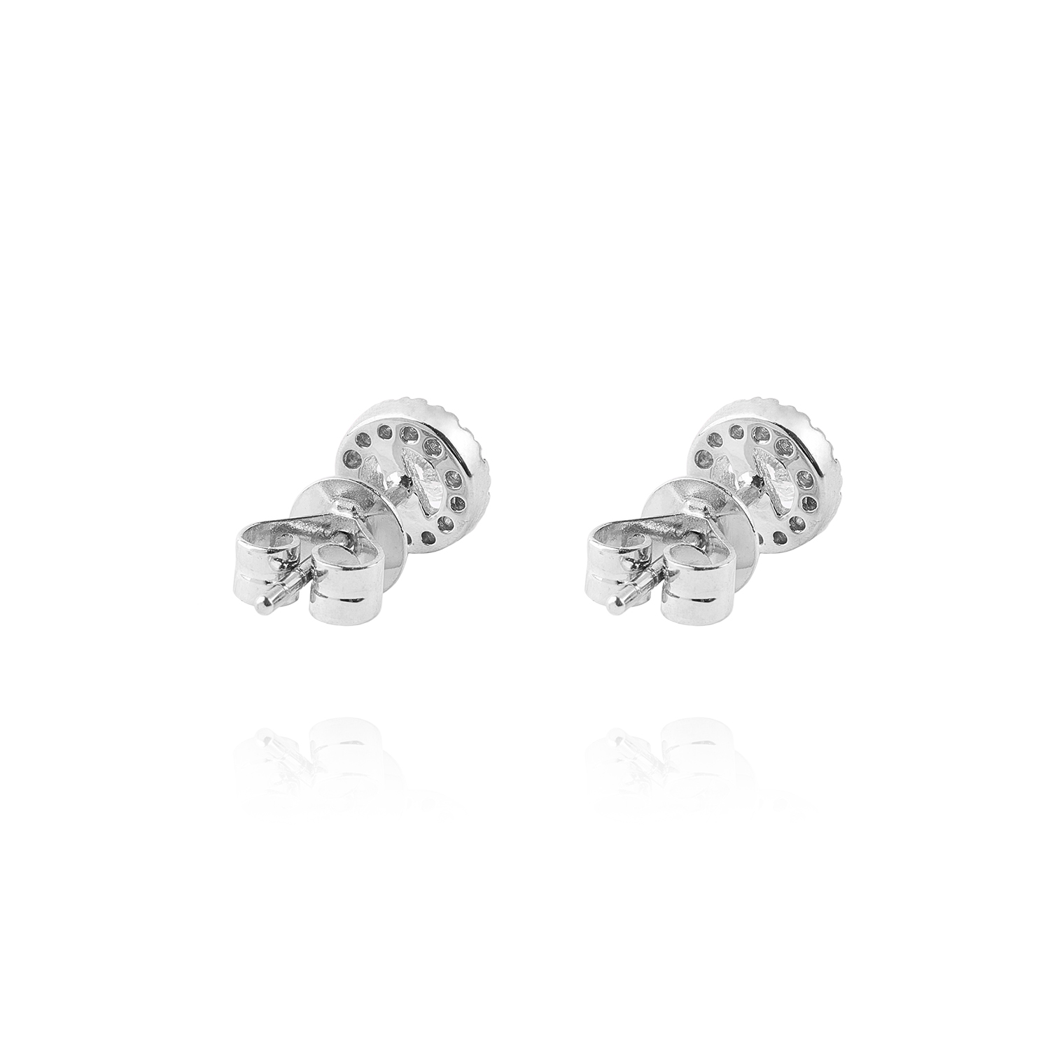 Aros Oro Blanco 18kt Diamantes de 2x28 Pts con 10 Pts SI/H 3