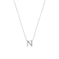 Collar de Plata Esterlina 925 Letra N Circon - Miniatura 3