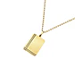 Colgante Oro Miel 18kt Placa Borde Linea Doble - Miniatura 2