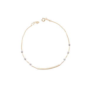 Pulsera de Oro 18kt Barra y esferas