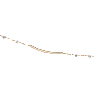 Pulsera de Oro 18kt Barra y esferas