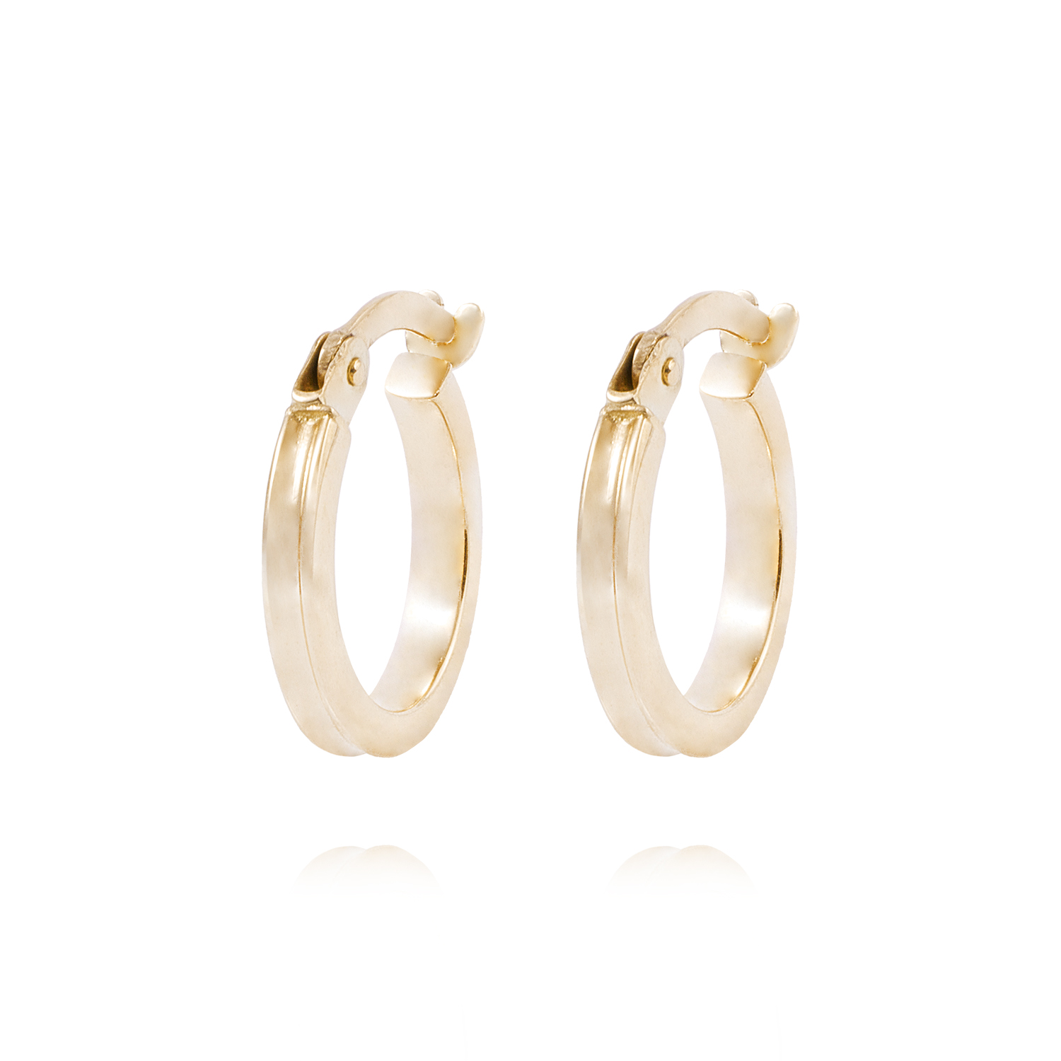 Aros de Oro 18kt Argollas Tipo Biselada de 5mm 1