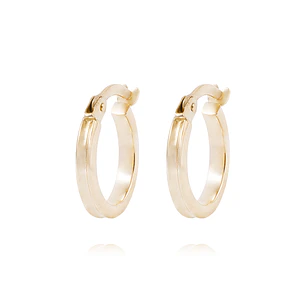 Aros de Oro 18kt Argollas Tipo Biselada de 5mm