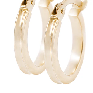 Aros de Oro 18kt Argollas Tipo Biselada de 5mm
