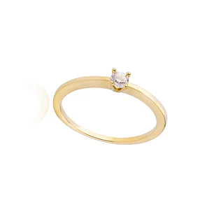 Anillo Compromiso de Oro 18Kt Solitario de 4mm