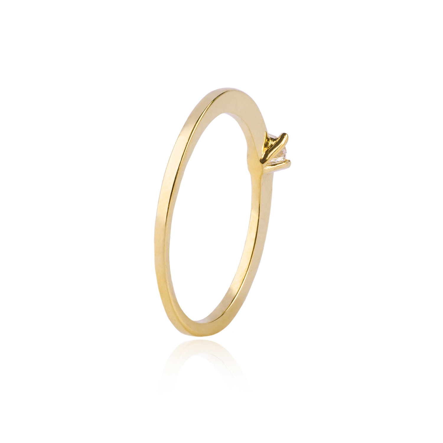 Anillo Compromiso de Oro 18Kt Solitario de 4mm 3