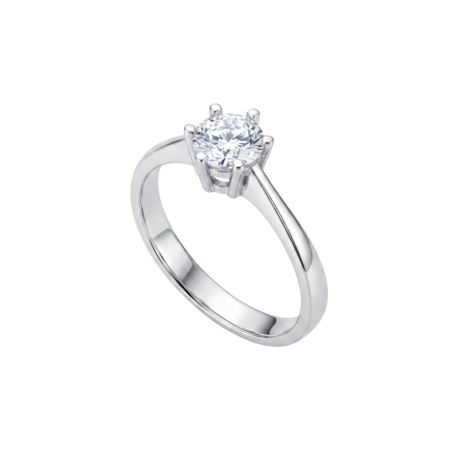 Anillo de Plata Esterlina 925 Solitario 6 Grifas Circon 2