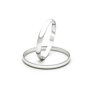 Par Argollas Matrimonio de Oro Blanco 18kt de 2,0mm Verona