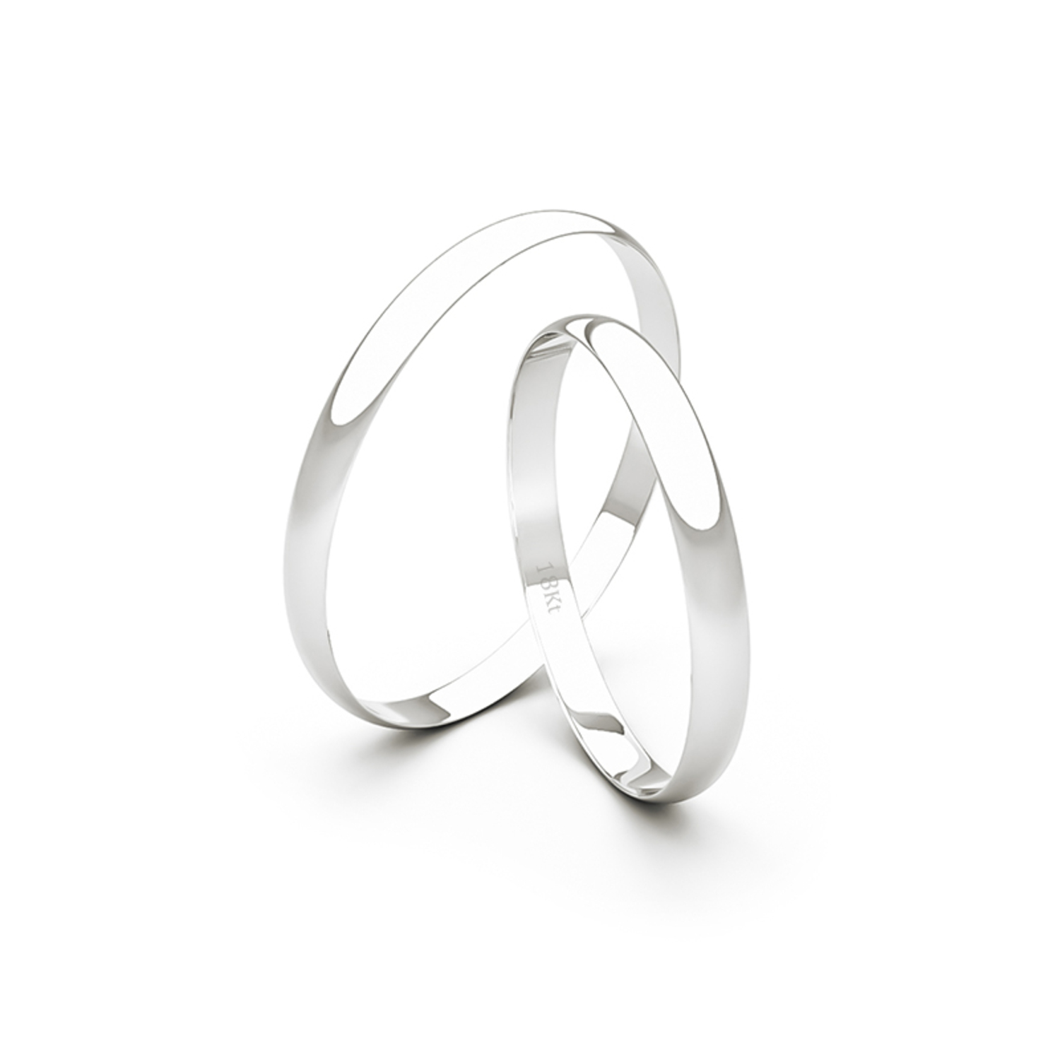 Par Argollas Matrimonio de Oro Blanco 18kt de 2,0mm Verona 2