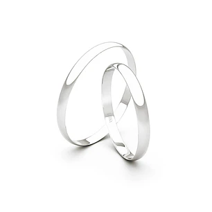 Par Argollas Matrimonio de Oro Blanco 18kt de 2,0mm Verona
