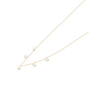 Collar de Plata Esterlina 925 Choker Circones Colgantes Revestido en Oro 18kt