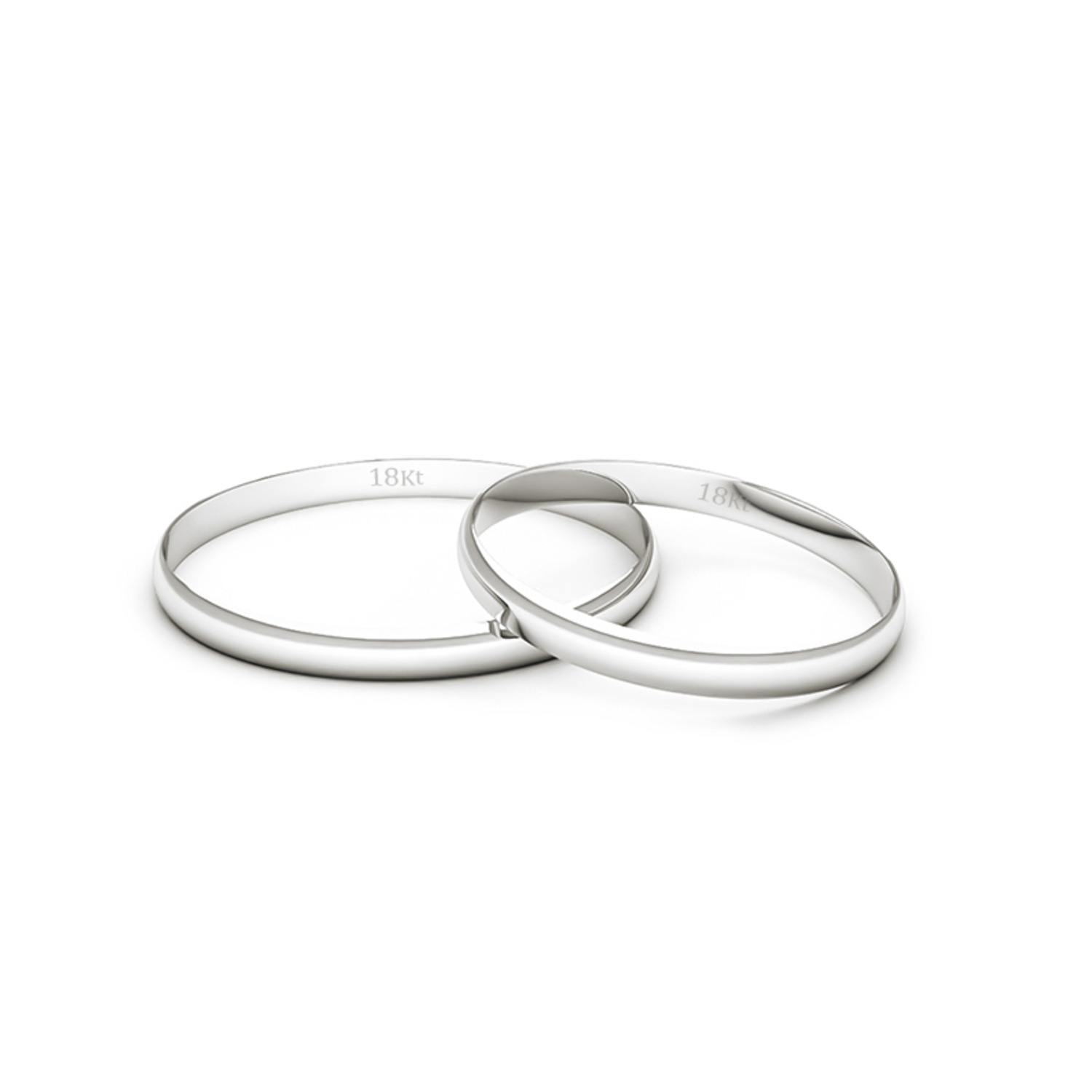 Par Argollas Matrimonio de Oro Blanco 18kt de 2,0mm Verona 3