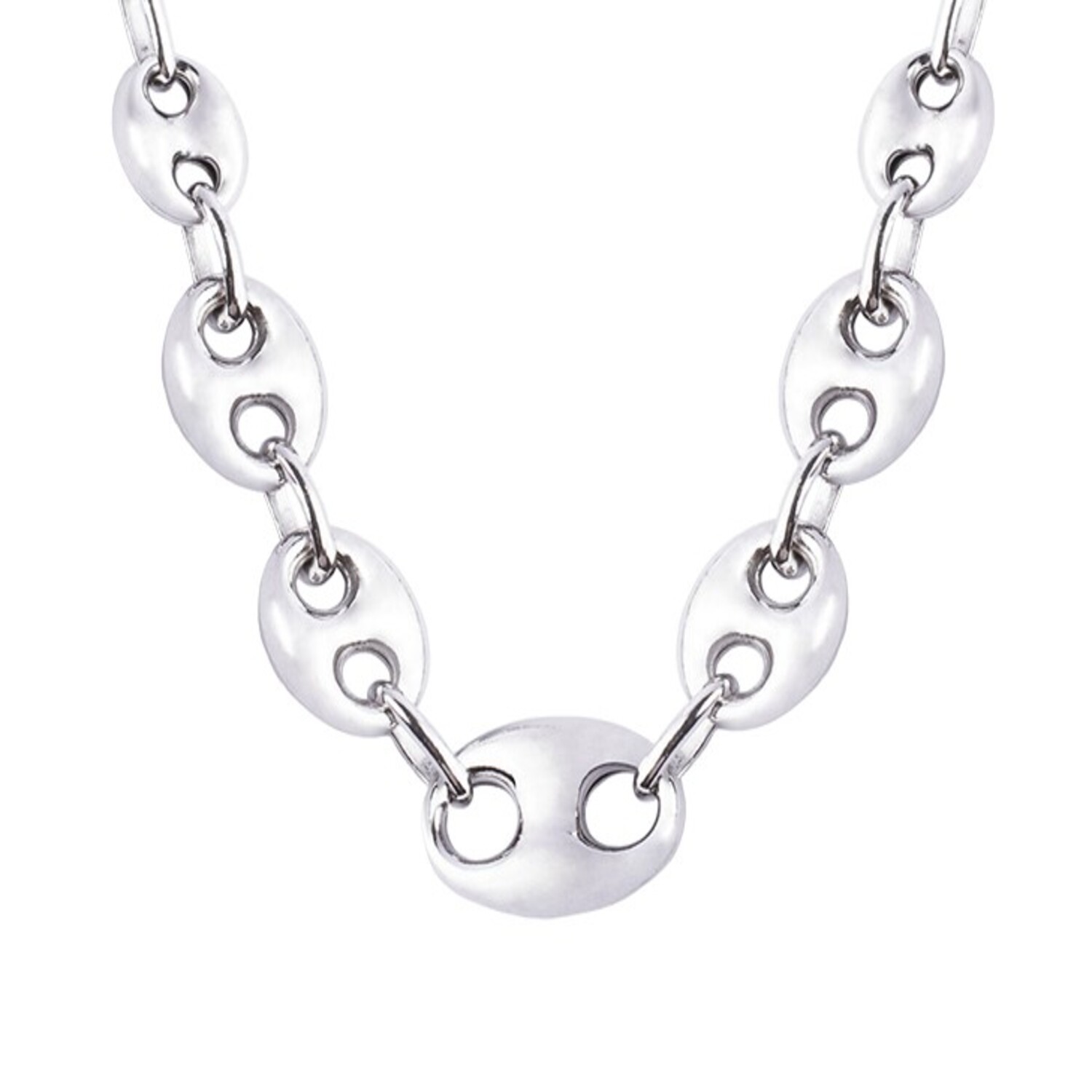 Collar de Plata Esterlina 925 Eslabones Grandes y Pequeños 2