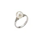 Anillo Oro Blanco 18kt Diamantes de 10Pts Más Perla Cultivada - Miniatura 1