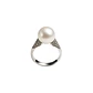Anillo Oro Blanco 18kt Diamantes de 10Pts Más Perla Cultivada - Miniatura 3