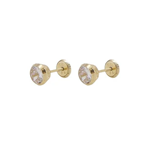 Aros de Oro 9kt Circonita Punto 3mm
