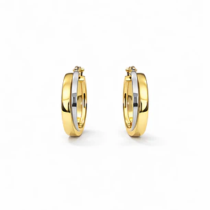 Aros Oro Bicolor 18kt Argollas Bicolor