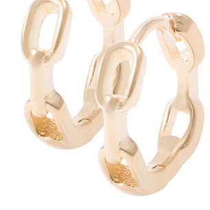 Aros Revestidos en Oro 18kt Argollas Cadena
