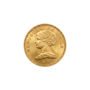 Moneda de Oro Chilena de 100 pesos año 1980