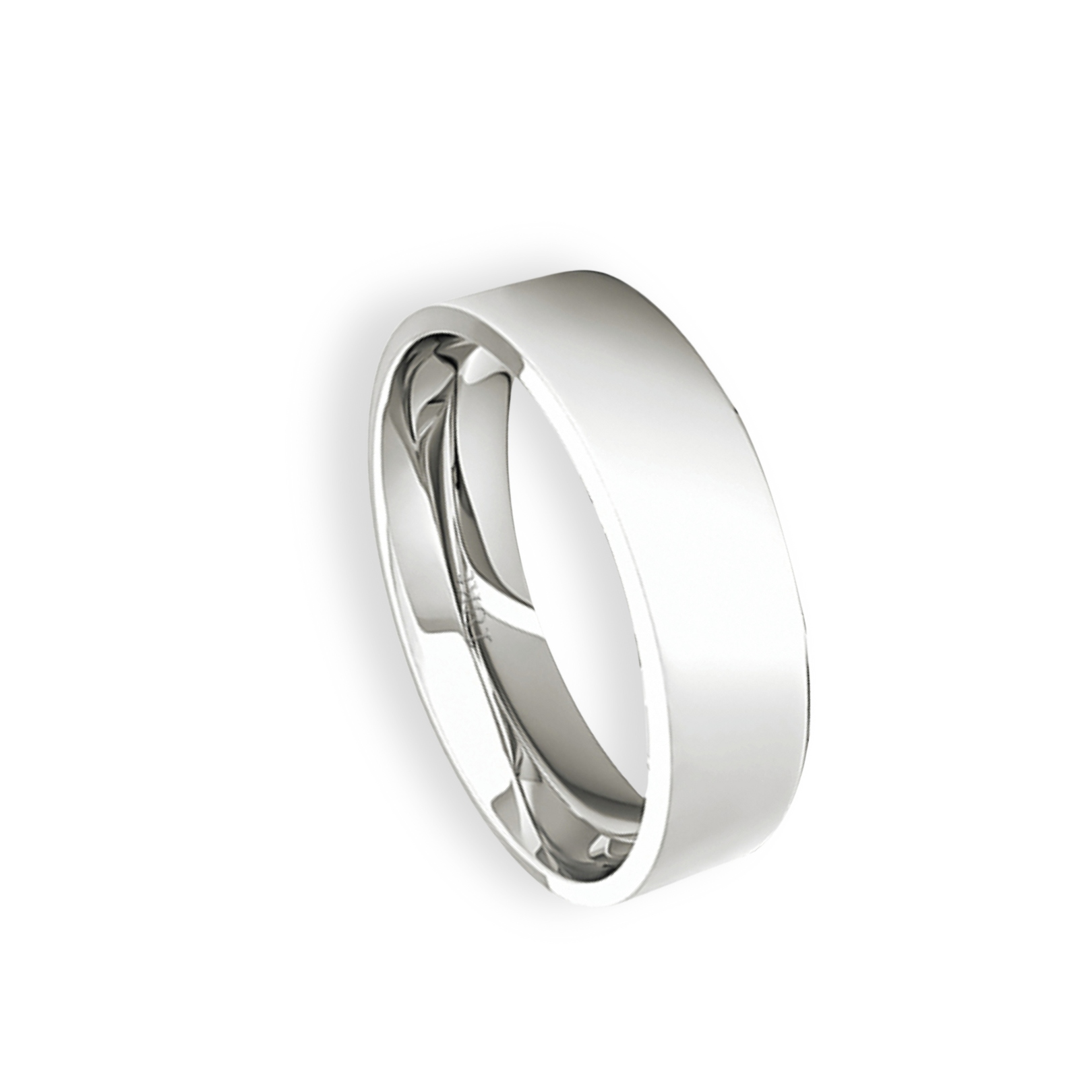 Argolla Matrimonio de Oro Blanco 18kt Tubo ErgoFit Sagres de 5,0mm 3