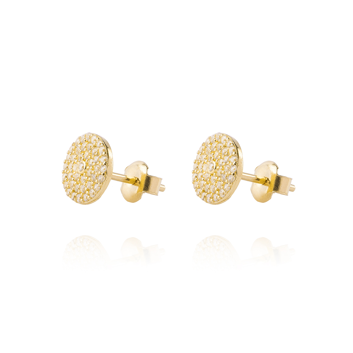 Aros de Oro 18kt Plato Circonita 1