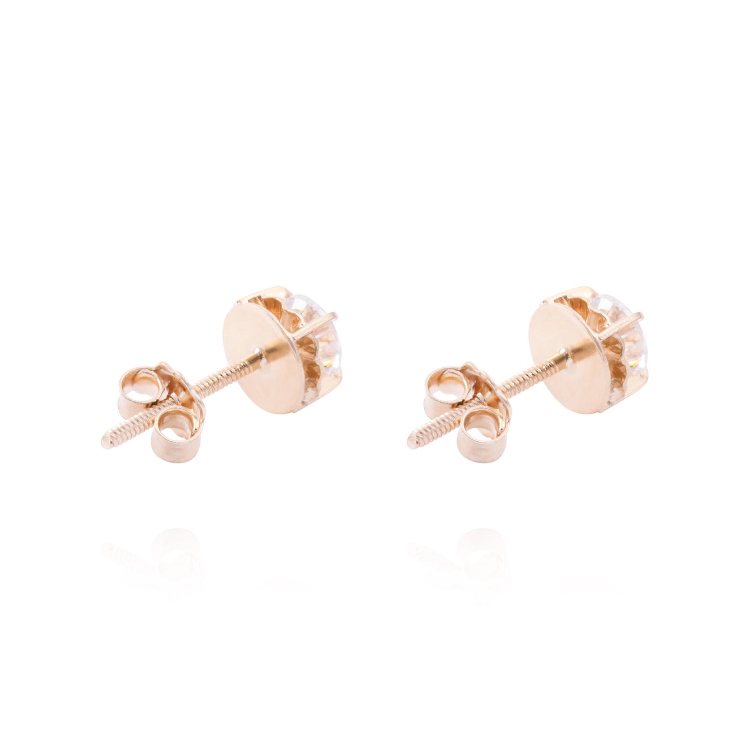 Aros Oro Miel 18kt Chatón 5mm 3