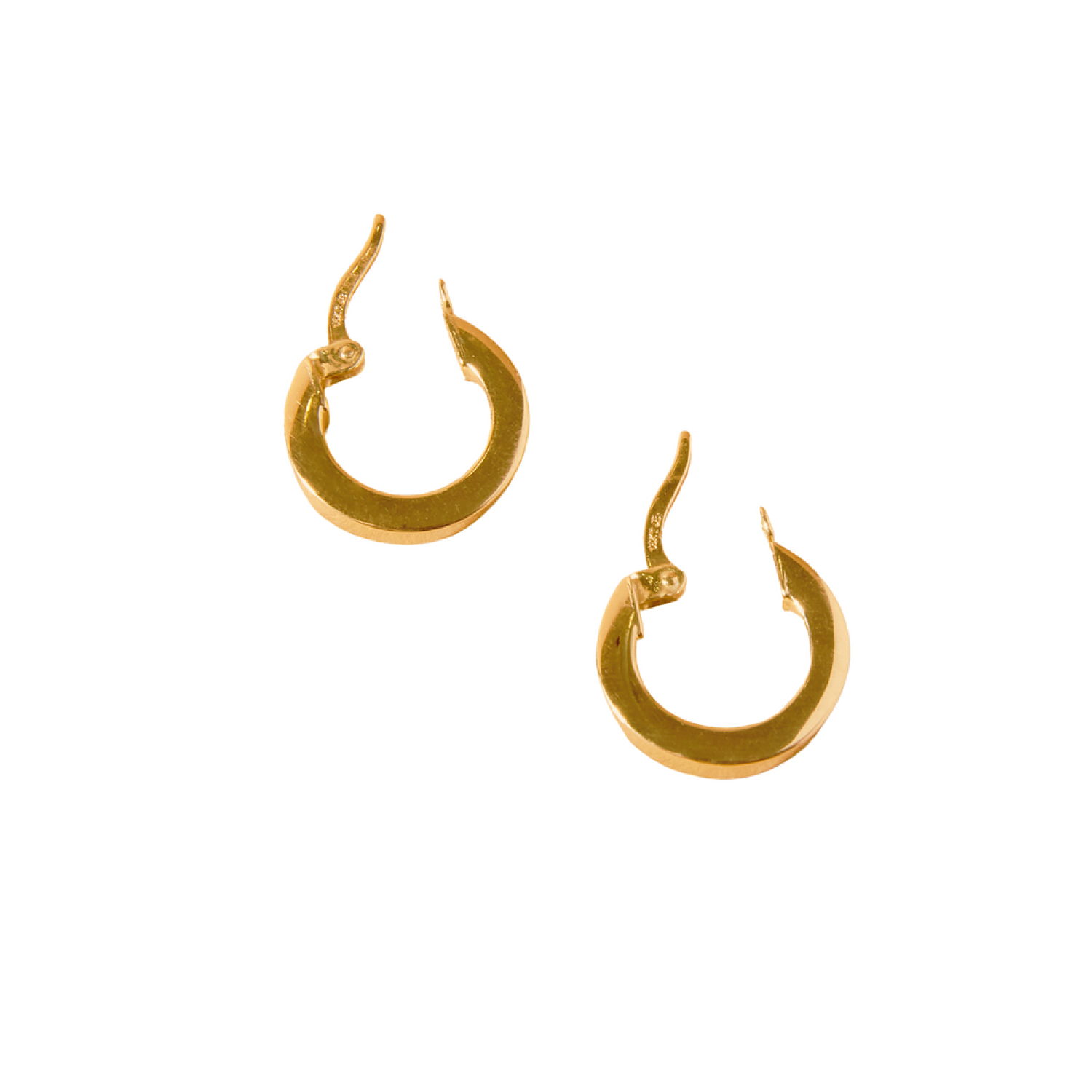 Aros de Oro 18kt Argollas Plana 10mm Gruesa 3