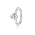 Anillo de Plata Esterlina 925 Boton Circon
