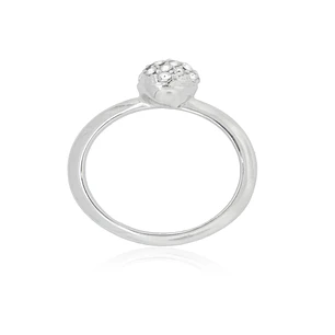 Anillo de Plata Esterlina 925 Boton Circon