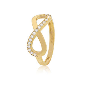 Anillo de Oro 18kt Infinito con Circon