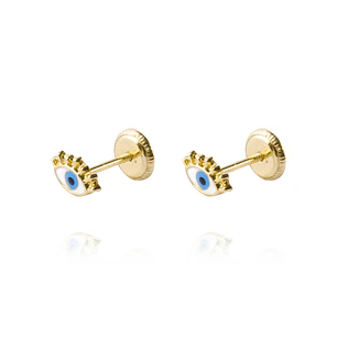 Aros de Oro 18kt Modelo de Ojo Turco