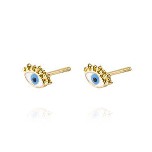 Aros de Oro 18kt Modelo de Ojo Turco