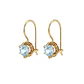 Aros Oro Miel 18kt con Gota de Aguamarina y Engaste de Petaños - Miniatura 1