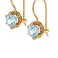 Aros Oro Miel 18kt con Gota de Aguamarina y Engaste de Petaños - Miniatura 2