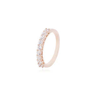 Anillo en Oro Miel 18kt Medio Cintillo