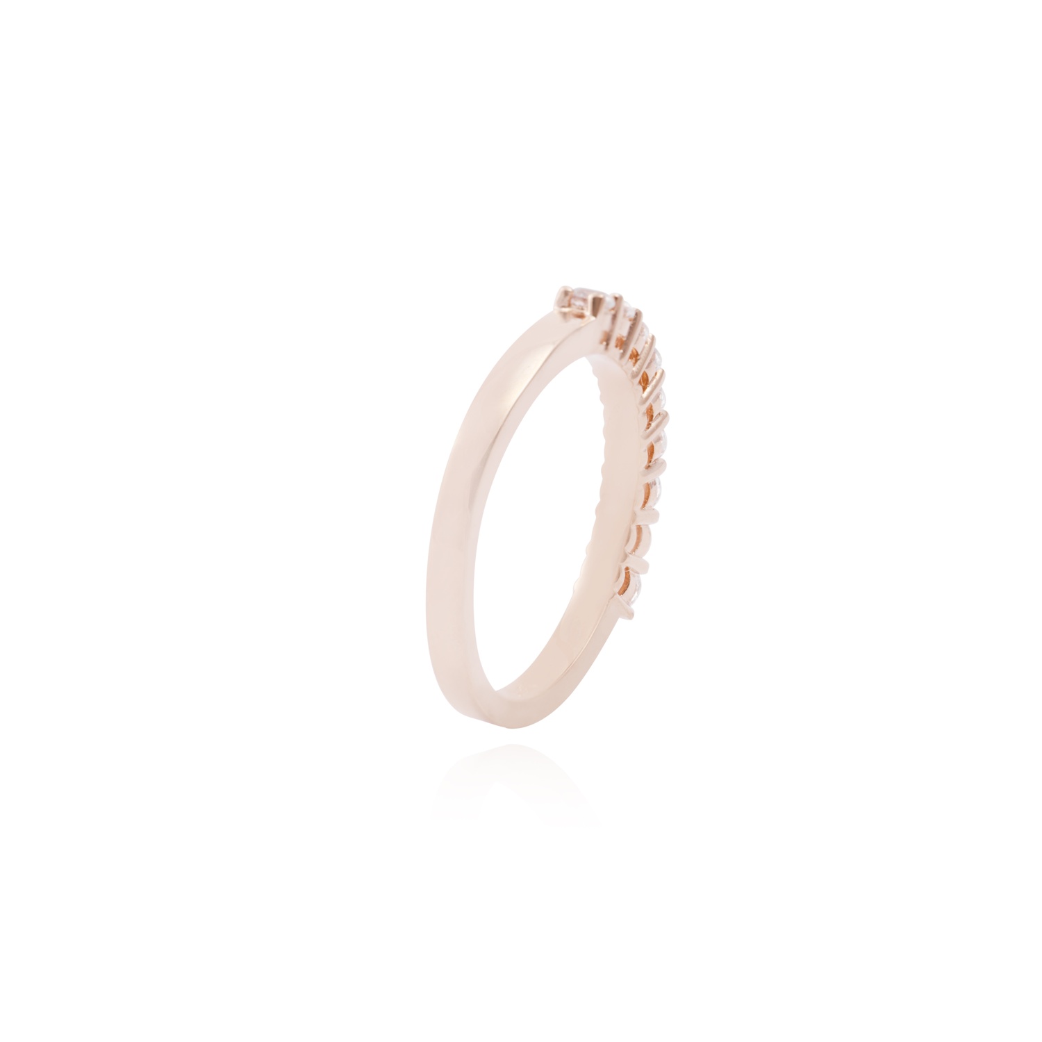 Anillo en Oro Miel 18kt Medio Cintillo 3