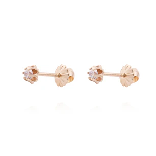 Aros Oro Miel 18kt Circón 2,5mm