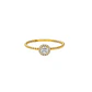 Anillo Oro Amarillo 14kt Trenzado Roseta Circonita - Miniatura 3