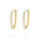 Aros de Oro 18kt Argollas Tipo Ovalada con Circones - Miniatura 1