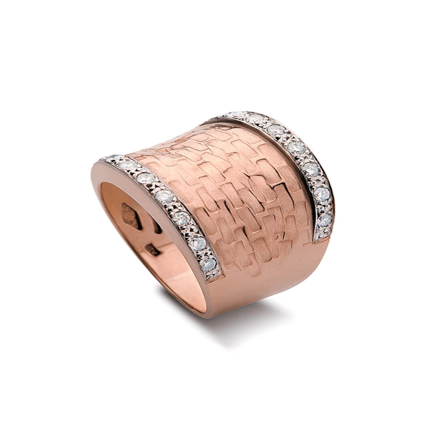 Anillo Oro Rosado 18kt Modelo Vetuz 16 Diamantes 2pts 2