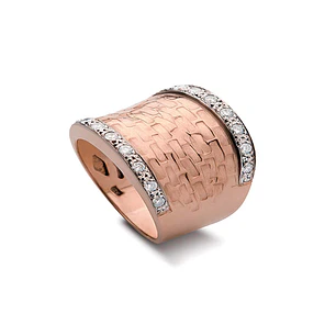Anillo Oro Rosado 18kt Modelo Vetuz 16 Diamantes 2pts