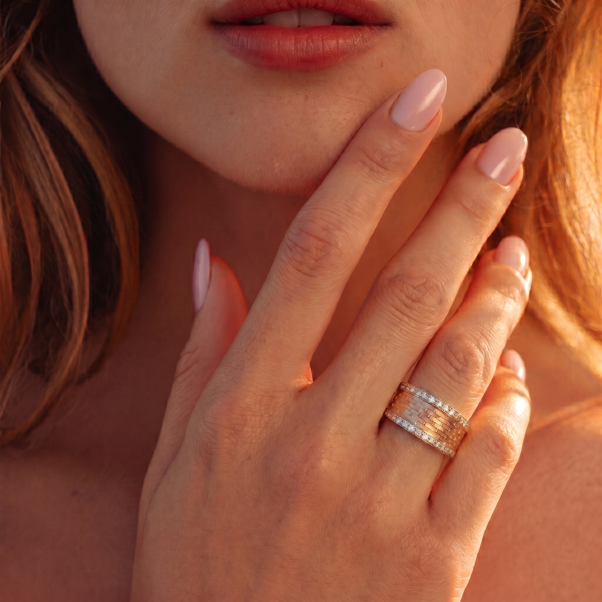 Anillo Oro Rosado 18kt Modelo Vetuz 16 Diamantes 2pts 3