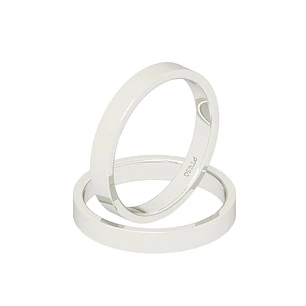Par Argollas Matrimonio de Platino Tubo Ferrada de 3,5mm