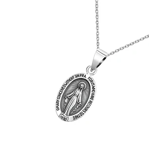 Colgante de Plata Esterlina 925 Medalla Virgen