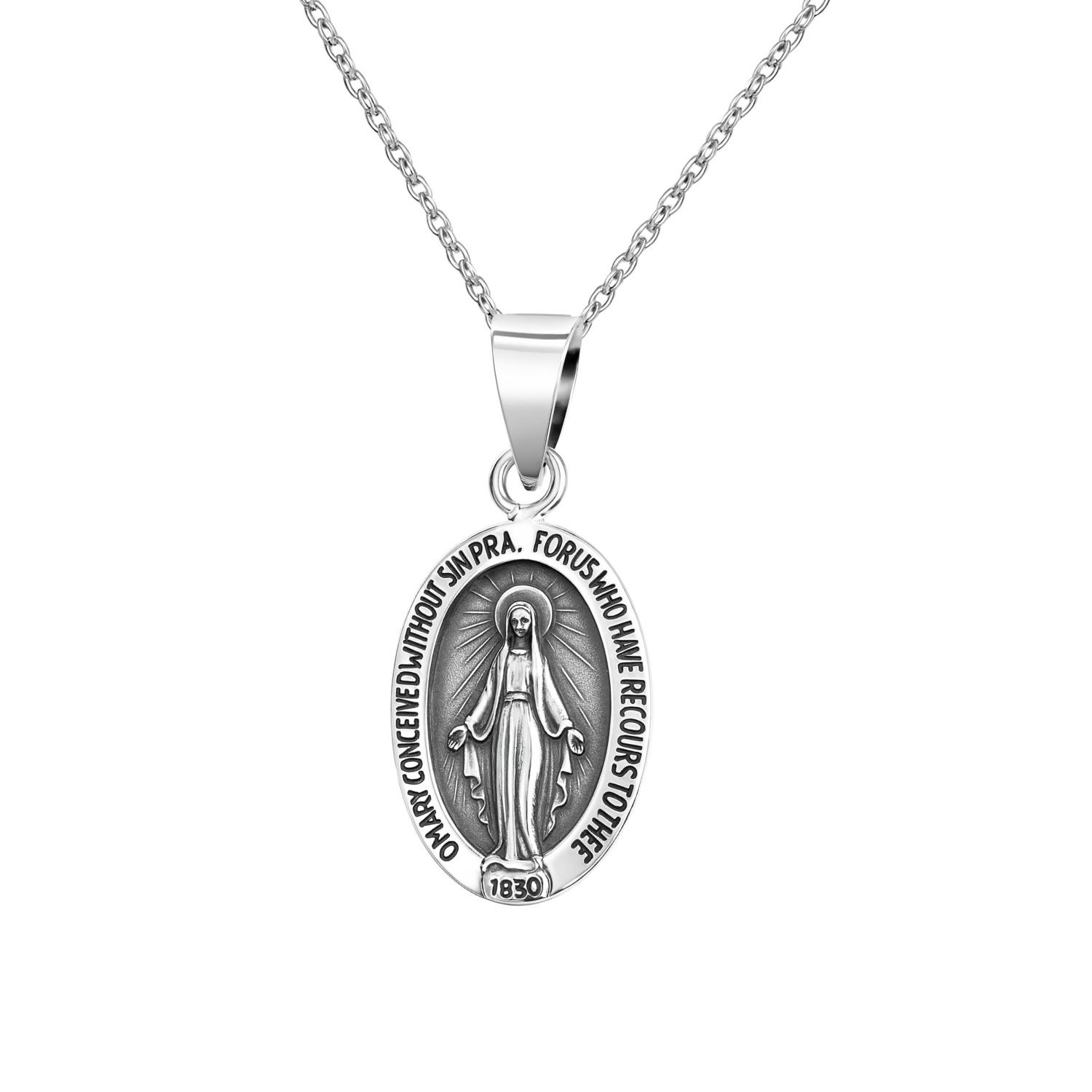 Colgante de Plata Esterlina 925 Medalla Virgen 3